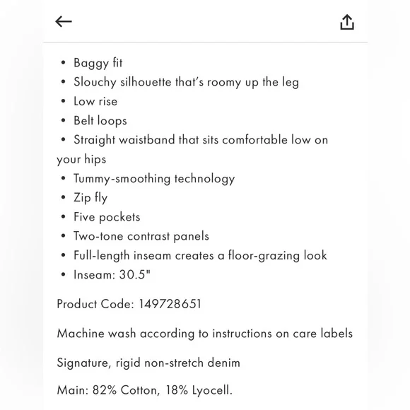 Good American Good Standard Baggy Jeans - Picture 6 of 6